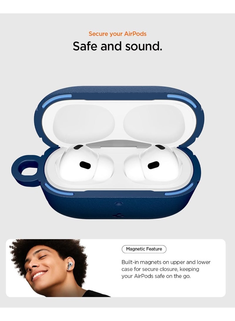Spigen Vault AirPods Pro 3 Case (3rd Generation) Shockproof Protective Cover with Carabiner (2025) Secure Lock Magnets Embedded - Navy Blue - Image 4
