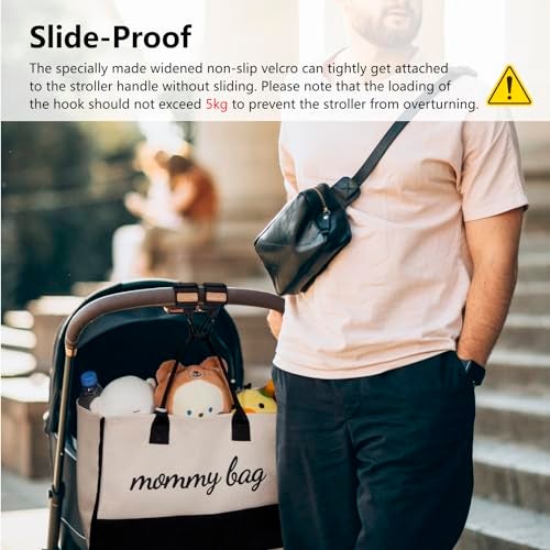 TOPDesign Universal Baby Stroller Organizer, Stroller Caddy with Detachable Mesh Bag & Heightened Insulated Cup Holders & Non-Slip Secure Hooks Accessories, Fits Most Strollers (Sharks) - Image 5