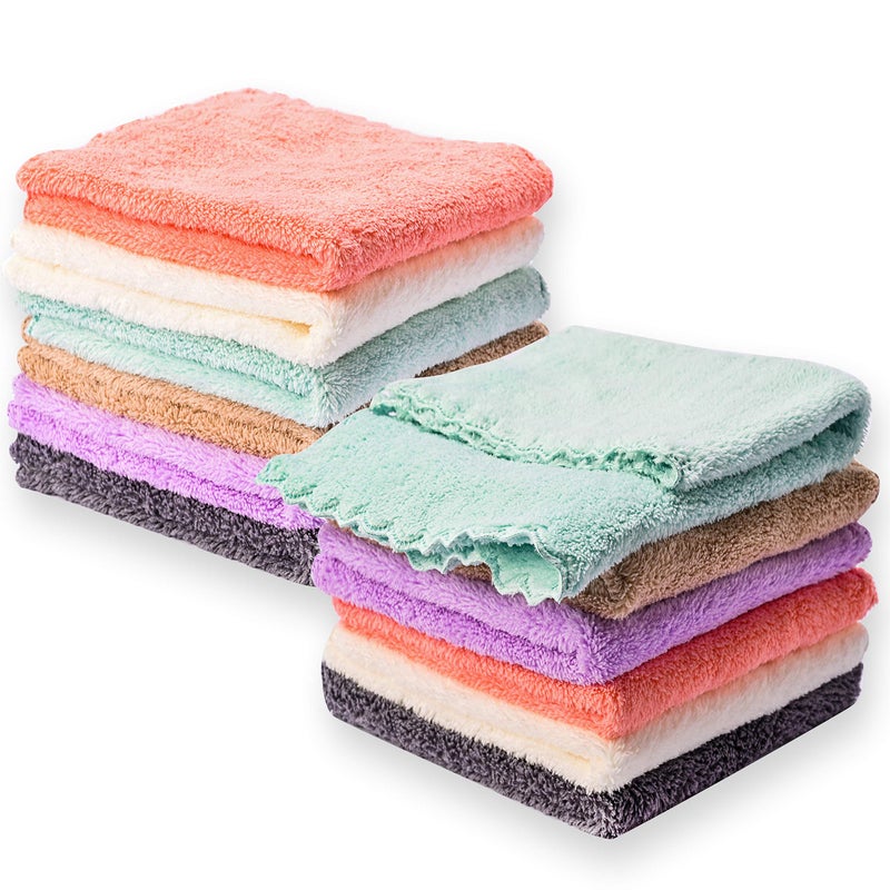 Kyapoo Kyapoo Baby Washcloths 12 Pack 12x12 Inches Microfiber Coral Fleece Extra Absorbent and Soft for Newborns Infants and Toddlers