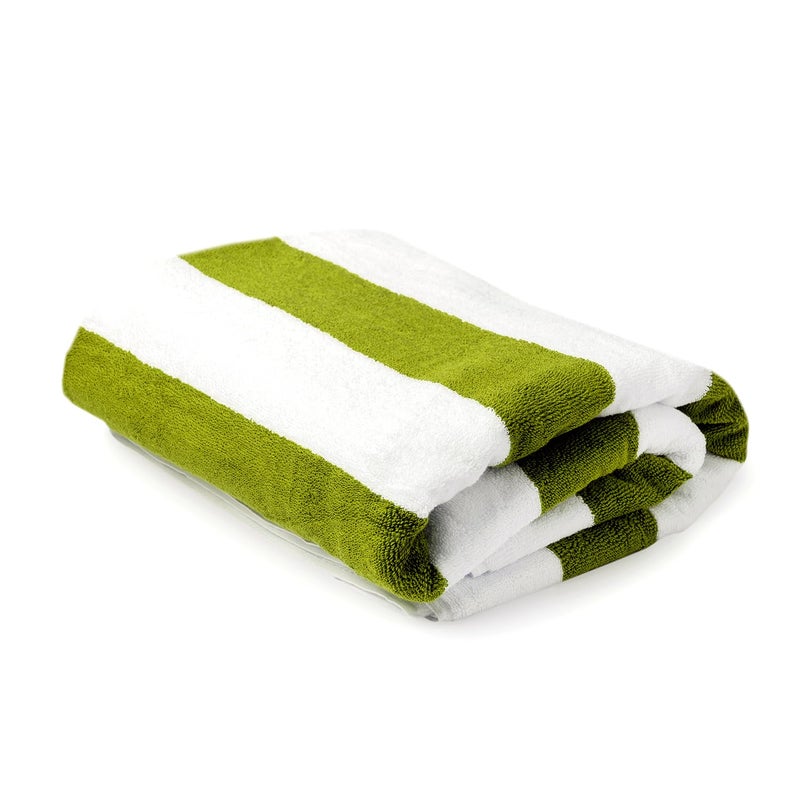 Layers منشفة حمام بطبعات كابانا خضراء من لايرز ميامي 550 جرام/متر مربع بحجم XL - عبوة من 1 (1.80 م طول × 90 سم عرض) - Image 1