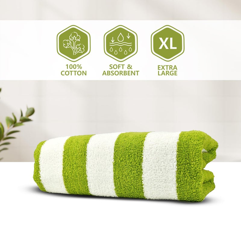 Layers منشفة حمام بطبعات كابانا خضراء من لايرز ميامي 550 جرام/متر مربع بحجم XL - عبوة من 1 (1.80 م طول × 90 سم عرض) - Image 3