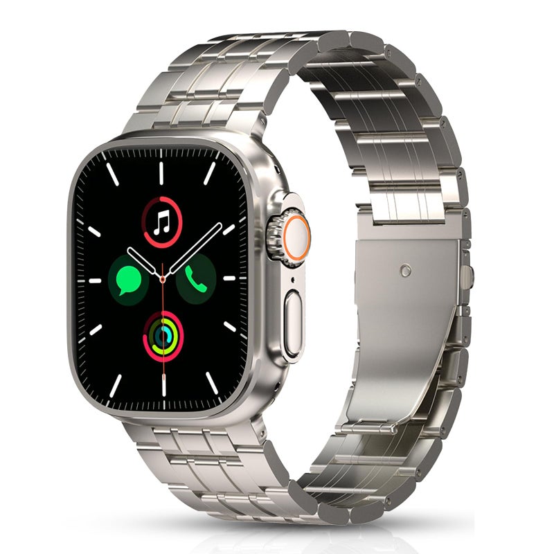 idudu Grade 5 Titanium Men Band for Apple Watch UltraUltra 2 Ultra 3 49mmAdjustable Band with Secure Clasp Lightweight Durable Titanium Metal Bracelet Strap Compatible iWatch Ultra Series 49mm - Image 2