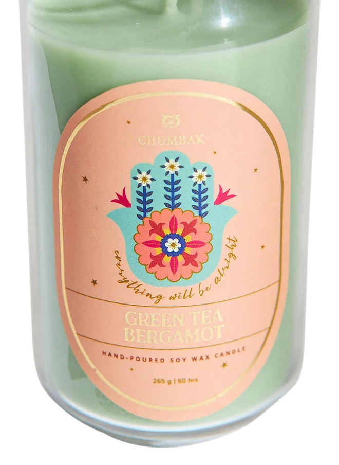 Chumbak  Green Tea & Bergamot Soy Wax Candle  | Best Price UAE