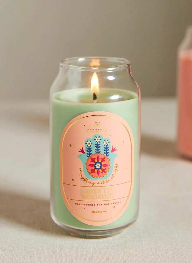 Chumbak Green Tea & Bergamot Soy Wax Candle