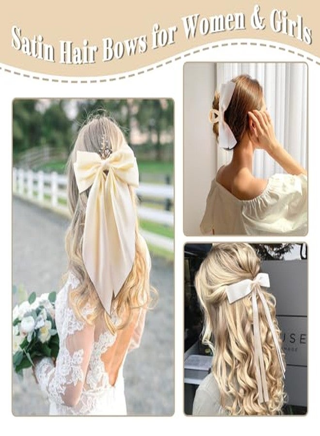 CHIROGRAPHY مجموعة CHIROGRAPHY من 10 قطع من مشابك الشعر المصنوعة من الساتان الحريري | مشابك شعر كبيرة على شكل فيونكة مع قبضة مانعة للانزلاق | مجموعة متنوعة من إكسسوارات الشعر للنساء والفتيات | - Image 4