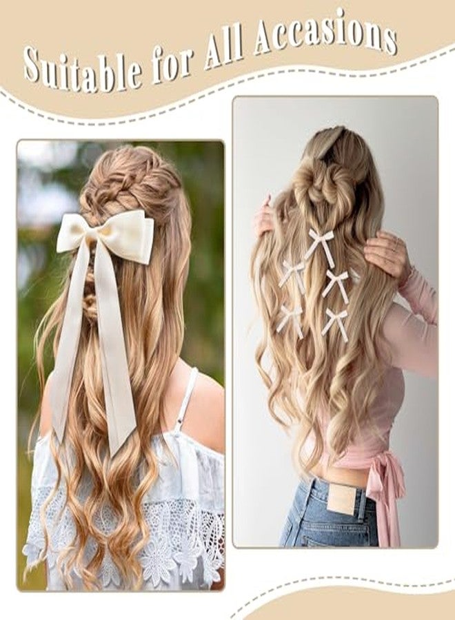 CHIROGRAPHY مجموعة CHIROGRAPHY من 10 قطع من مشابك الشعر المصنوعة من الساتان الحريري | مشابك شعر كبيرة على شكل فيونكة مع قبضة مانعة للانزلاق | مجموعة متنوعة من إكسسوارات الشعر للنساء والفتيات | - Image 5