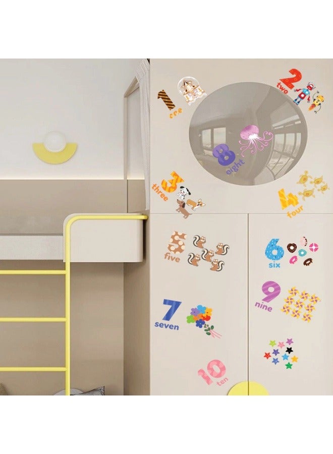 بيوينتي ملصق الجدار الكرتوني بالأرقام من 1 إلى 10 للغرفة الأطفال والحديقة الأطفالية - Image 4