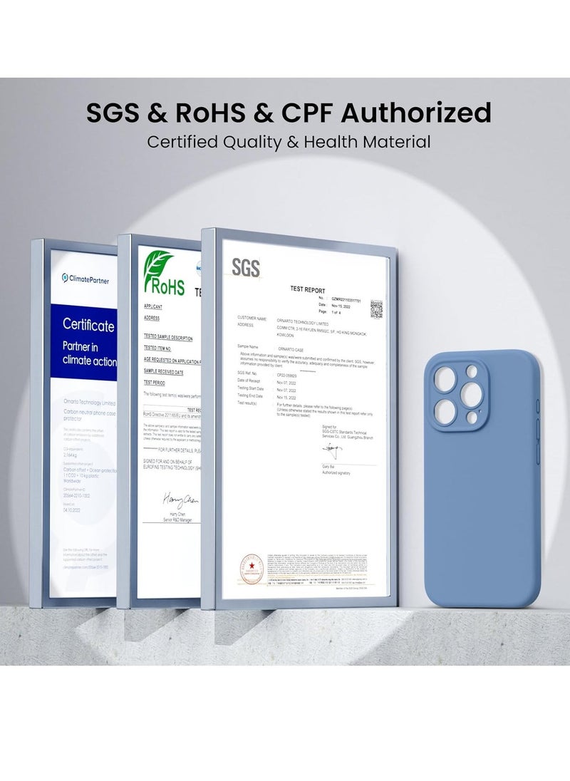 إيف متوافق مع جراب iPhone 15 Pro Max مقاوم للصدمات مع قطعتين من واقيات الشاشة، غطاء حماية كامل من مطاط السيليكون السائل المقاوم للماء لهاتف iPhone 15 Pro Max 6.7 بوصة - أزرق فرنسي - Image 5