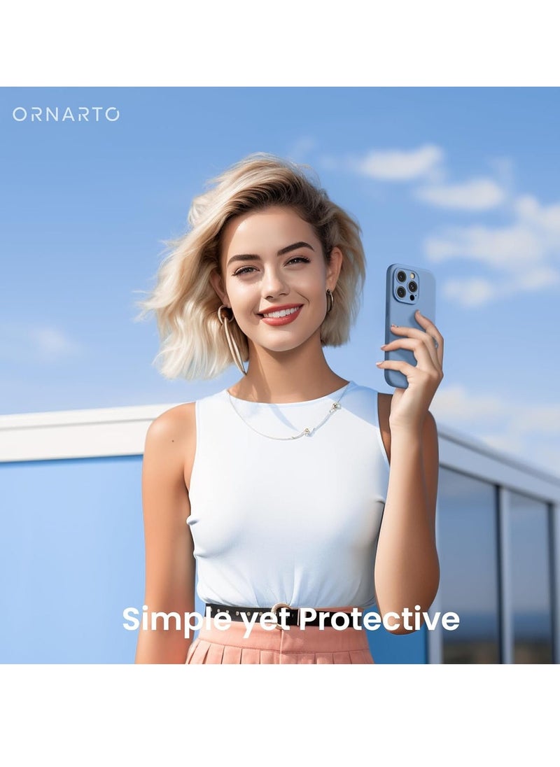 إيف متوافق مع جراب iPhone 15 Pro Max مقاوم للصدمات مع قطعتين من واقيات الشاشة، غطاء حماية كامل من مطاط السيليكون السائل المقاوم للماء لهاتف iPhone 15 Pro Max 6.7 بوصة - أزرق فرنسي - Image 4