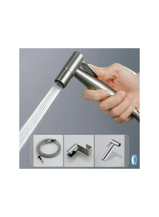 S-TOP Shattaf Set, Handheld Bidet Sprayer for Toilet with 150cm Stainless Steel Bidet Hose, Ideal for Personal Hygiene, Feminine Wash & Diaper Cleaning - Image 2