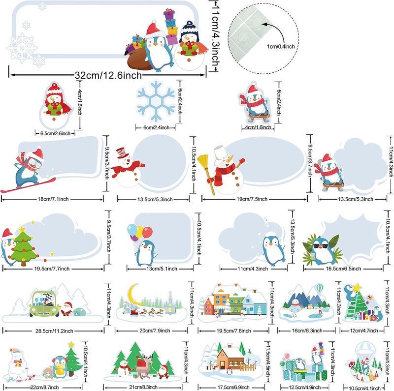 كلاراكو 72 قطعة ديكور لوحة إعلانات شتوية، لوحة إعلانات عيد الميلاد، قصاصات البطريق، قصاصات ندفة الثلج، قصاصات رجل الثلج، ديكور لوحة إعلانات الفصل الدراسي لعطلة عيد الميلاد، ديكور لوحة الإعلانات للفصل الدراسي - Image 2
