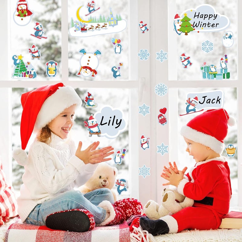 كلاراكو 72 قطعة ديكور لوحة إعلانات شتوية، لوحة إعلانات عيد الميلاد، قصاصات البطريق، قصاصات ندفة الثلج، قصاصات رجل الثلج، ديكور لوحة إعلانات الفصل الدراسي لعطلة عيد الميلاد، ديكور لوحة الإعلانات للفصل الدراسي - Image 4