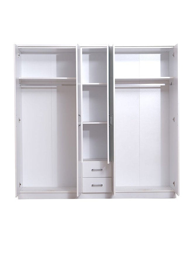 DANUBE HOME Astoria 5-Door Wardrobe Extra Sturdy Closet, Clothes Storage Cupboard Modern Design Space Saving Cabinet for Bedroom L 193.6 x W 53 x H 187.5 cm White  - Image 2