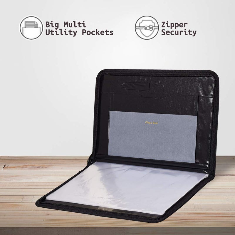 OFIXO File Folder Leatherette Material Professional File Folders for Certificates, Documents Holder, Card Holder, Cheque Book Holder with 20 Leafs (Size-B4, File Folder (Multi - Color LINE) - Image 3
