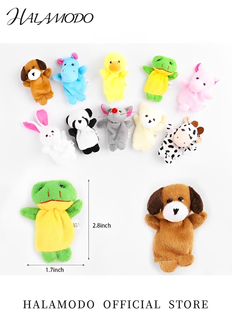 HALAMODO - 10PCS Finger Puppet Set Soft Plush Animals Finger Puppet Toys Mini Plush Figures Toy Assortment The Original Storytime Learning Aid Puppets for Teachers & Parents &  Students & Boys & Girls - Image 1