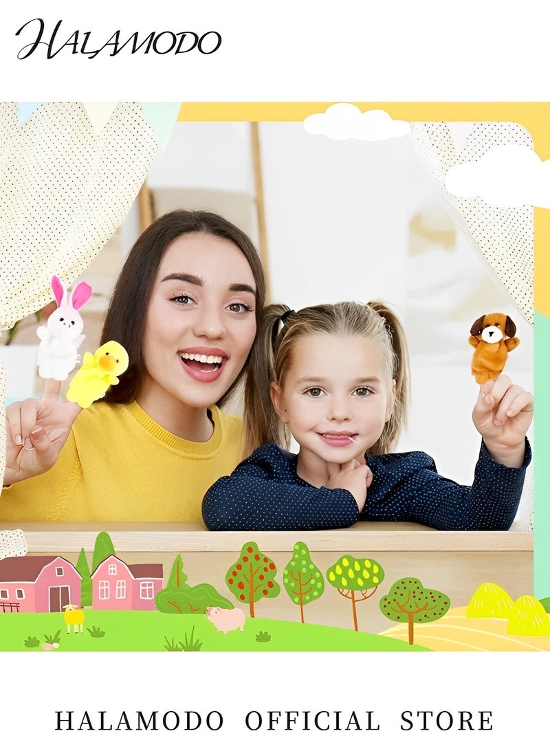 HALAMODO - 10PCS Finger Puppet Set Soft Plush Animals Finger Puppet Toys Mini Plush Figures Toy Assortment The Original Storytime Learning Aid Puppets for Teachers & Parents &  Students & Boys & Girls - Image 1