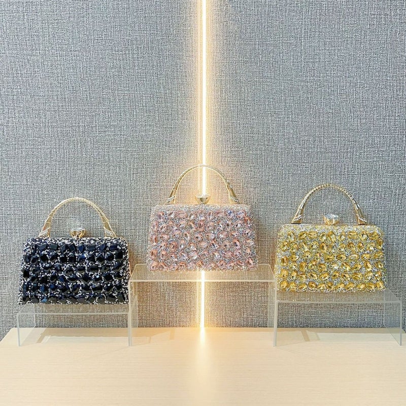 Women's Sparkling Rhinestone Evening Handbag - Shoulder Crossbody Purse - Image 4