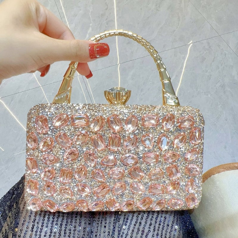Women's Sparkling Rhinestone Evening Handbag - Shoulder Crossbody Purse - Image 1