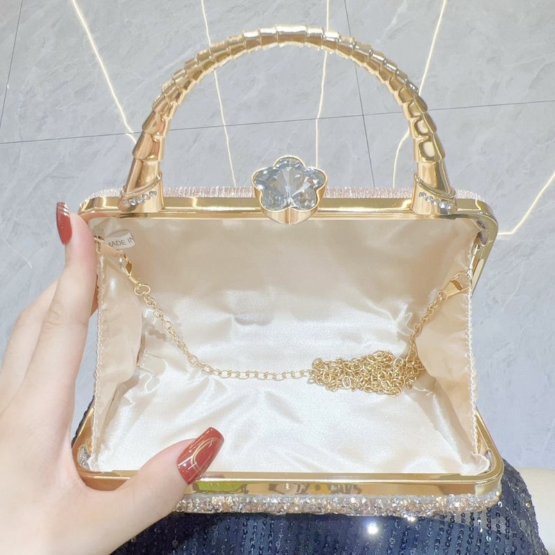 Women's Sparkling Rhinestone Evening Handbag - Shoulder Crossbody Purse - Image 3