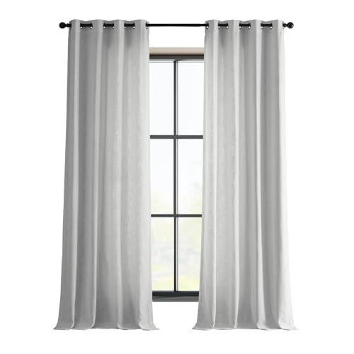 HPD Half Price Drapes Grommet Heavy Linen Curtains for Living Room 50 X 96 (1 Panel), FHLCH-VET13191-96-GR, Rice White - Image 1