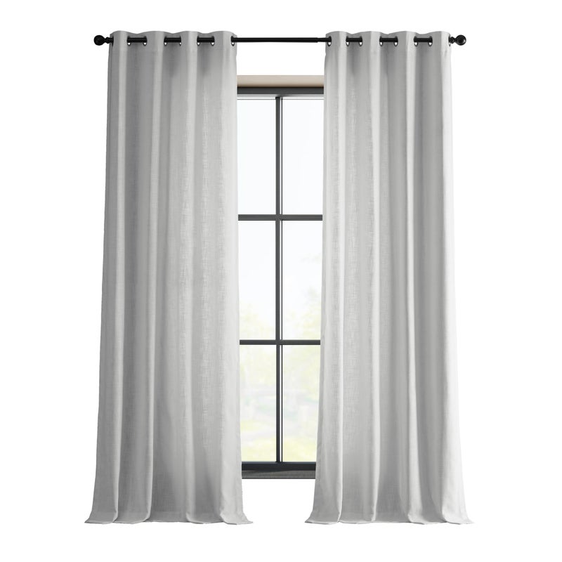 HPD Half Price Drapes Grommet Heavy Linen Curtains for Living Room 50 X 96 (1 Panel), FHLCH-VET13191-96-GR, Rice White - Image 5