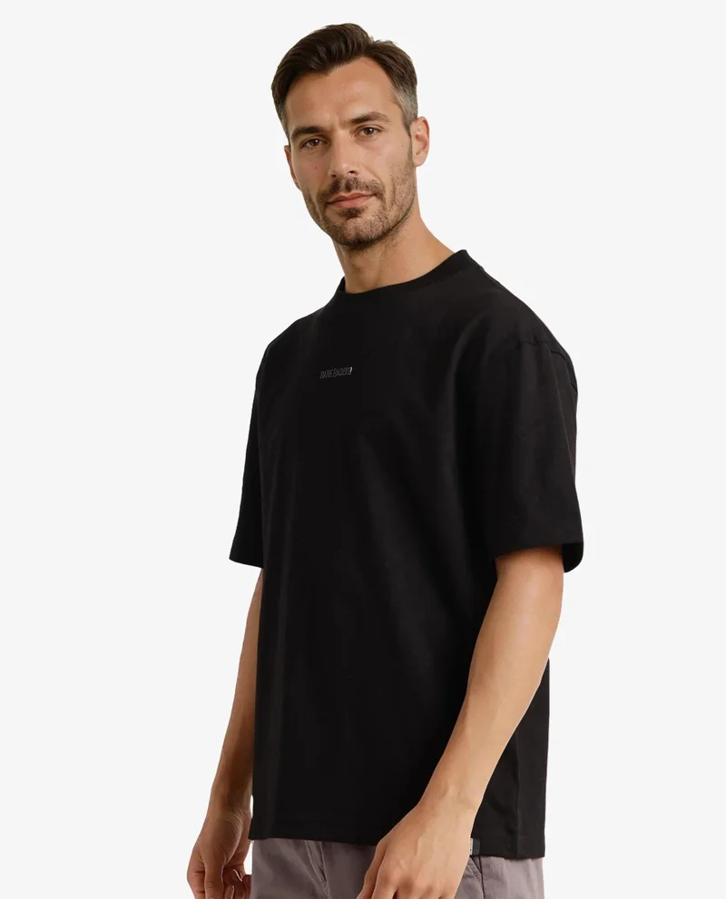 Rare Rabbit Men's Oversized Graphic Back Print T-Shirt