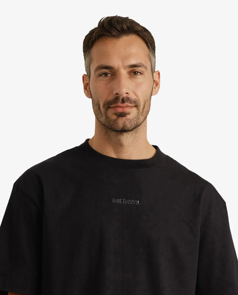 Rare Rabbit Men's Oversized Graphic Back Print T-Shirt
