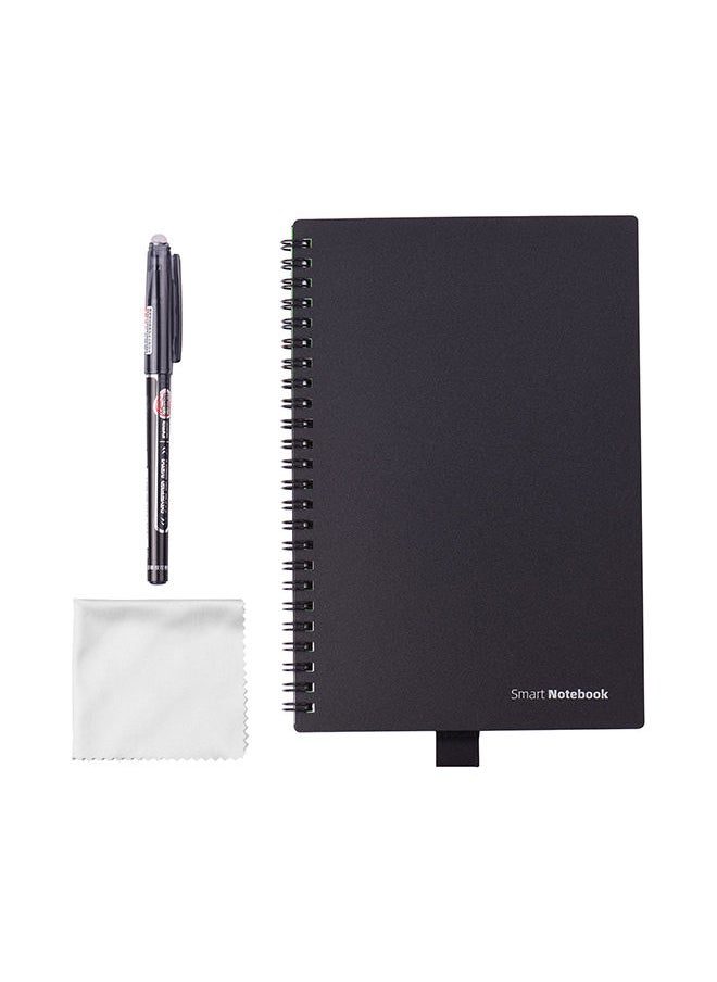 NIBEMINENT Reusable Smart Notebook Hardcover With Erasable Pen Black  - Image 2