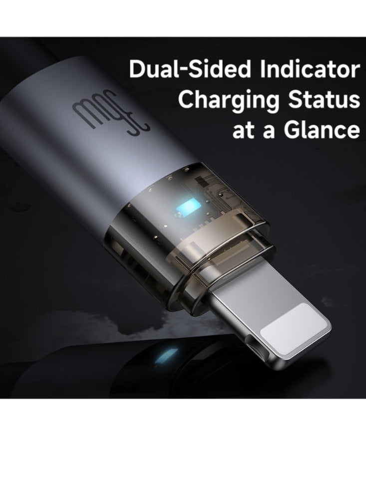 Mcdodo Transparent iPhone USB-C to Lightning Cable 36W 1.2m with LED Charging Light – Fast Charging PD Data Sync Cable for iPhone 14 13 12 11, iPad, AirPods – Black - Image 3