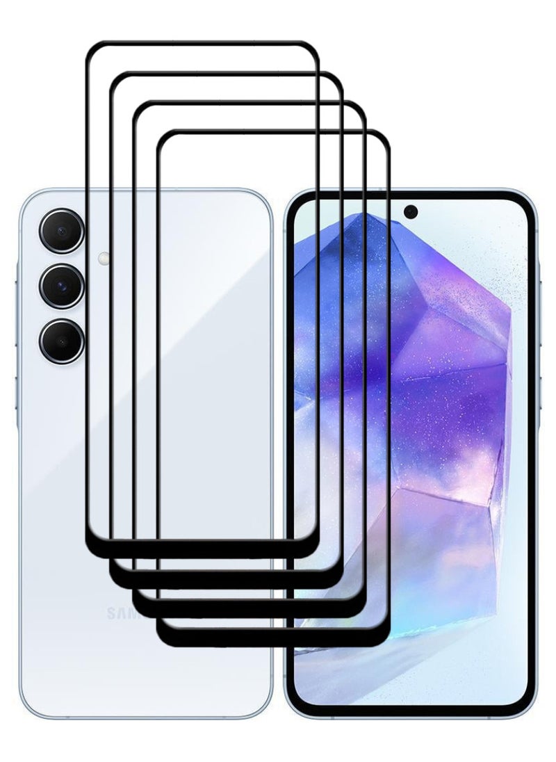ACLIX 4 Pieces Antistatic ESD Dustproof Premium Quality High Definition Tempered Glass Screen Protector Designed For Samsung Galaxy A55 - Image 1