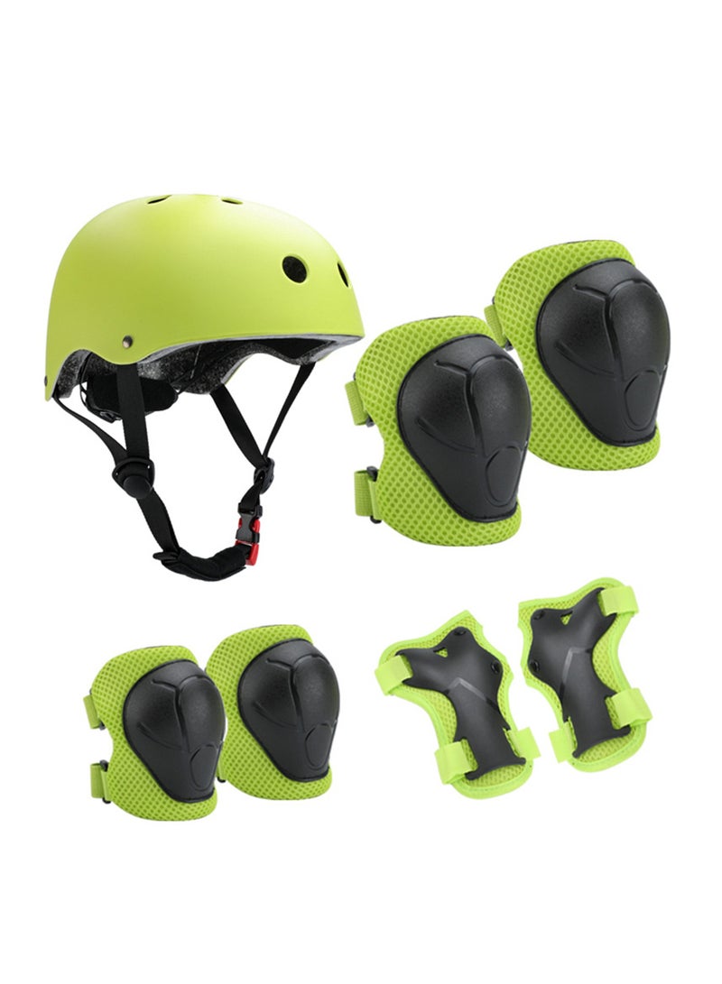 Seven-piece set of children's protective gear sports protective gear knee pads elbow pads helmet protective gear - Image 1