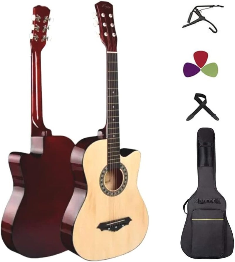 MegArya Acoustic Guitar Combo for Students and Beginners with Bag, Strap, Picks, and Capo - Image 1