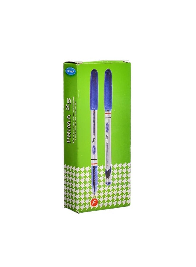 بريما عبوة من 10 أقلام بريما 25 زرقاء 0.7 مم (عبوتان) - Image 2