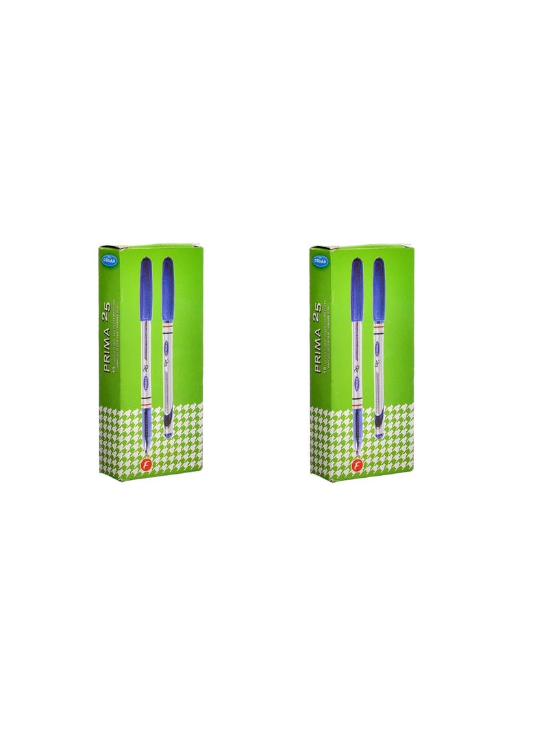 بريما عبوة من 10 أقلام بريما 25 زرقاء 0.7 مم (عبوتان) - Image 1