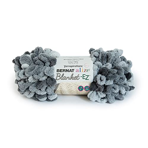 Bernat Alize Blanket-EZ Super Soft Looped Yarn for Beginners, Hand Knitting- No Needles or Hooks Needed, Slate Grays, 2 Pack - Image 2