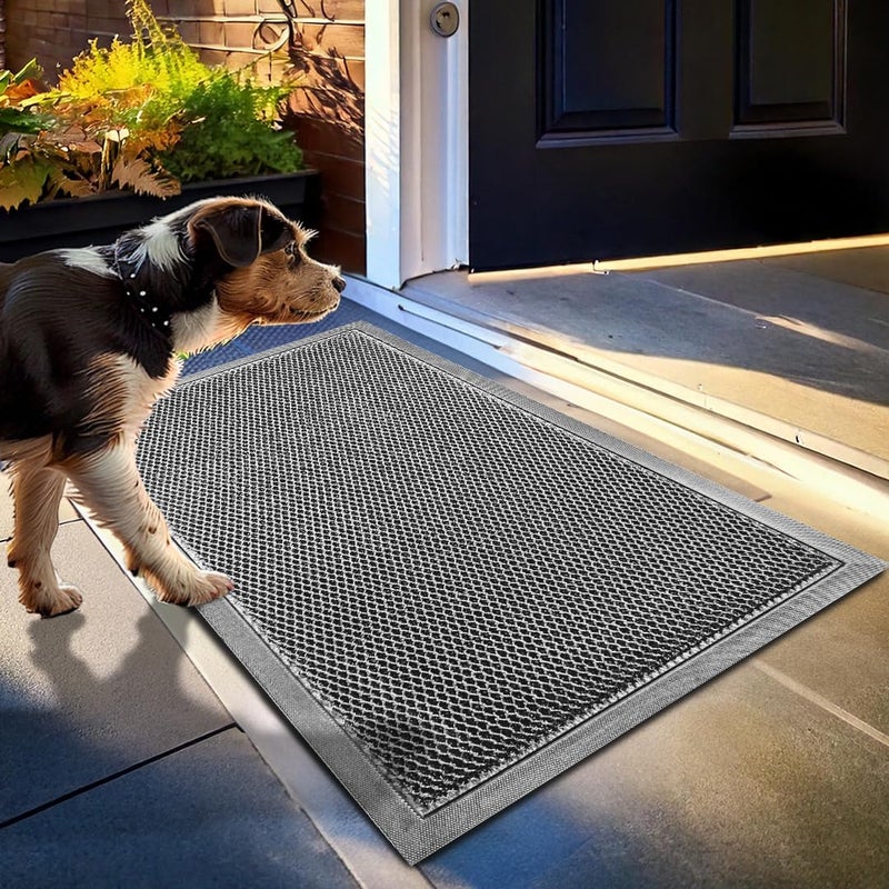 Muddy MatÂ® Mesh Door Mat Heavy-Duty Quick-Dry Floor Mat, Sand & Dirt Trapper for Indoor & Outdoor, Ideal for Entrance, Mudrooms, Patios & Garages, Low-Profile, Non-Slip, Washable â€“ Grey 17"x30"x0.4" - Image 1