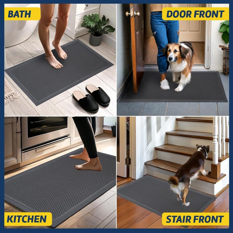 Muddy MatÂ® Mesh Door Mat Heavy-Duty Quick-Dry Floor Mat, Sand & Dirt Trapper for Indoor & Outdoor, Ideal for Entrance, Mudrooms, Patios & Garages, Low-Profile, Non-Slip, Washable â€“ Grey 17"x30"x0.4" - Image 5