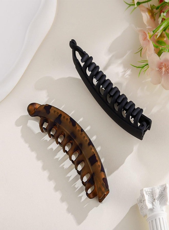 Outyua Banana Clip Large Banana Hair Clips for Women Tortoise Clips for All Hair Types - Image 2