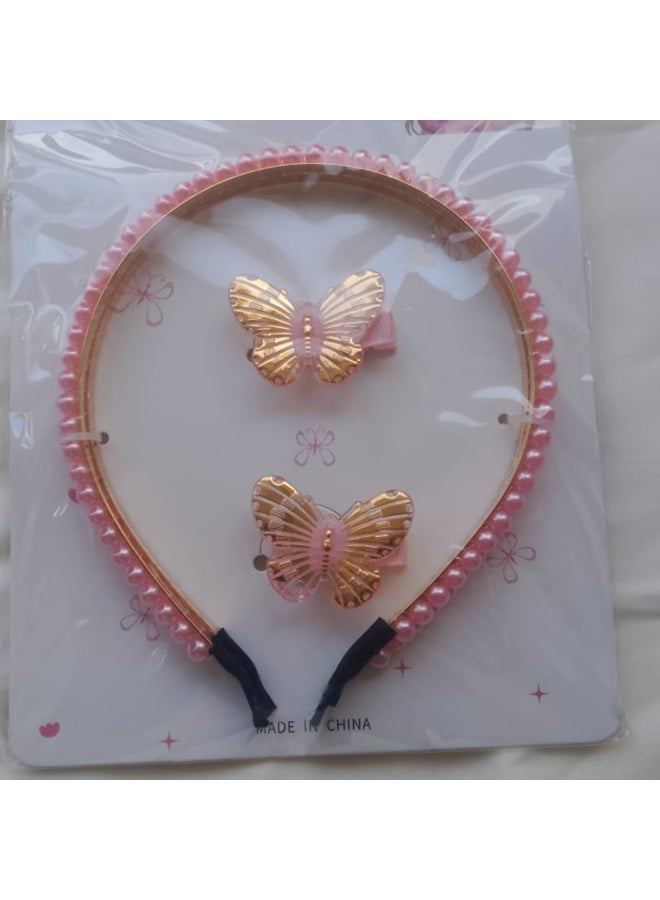 Cute Hair Accessory Set – Headband and Clips for Girls and Women (Multi-colour)