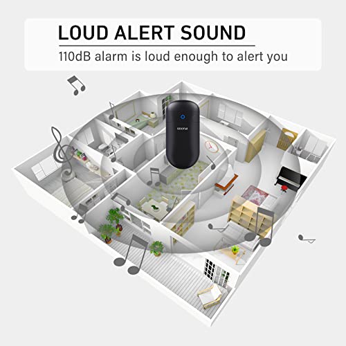 SECRUI Wireless Doorbell, SECRUI Door bell Over 1000ft Coverage with 2 Plug-In Receivers, 1 Waterproof Push button, 52 Chimes, 110dB loud Sound Colorful LED Flash - Image 4