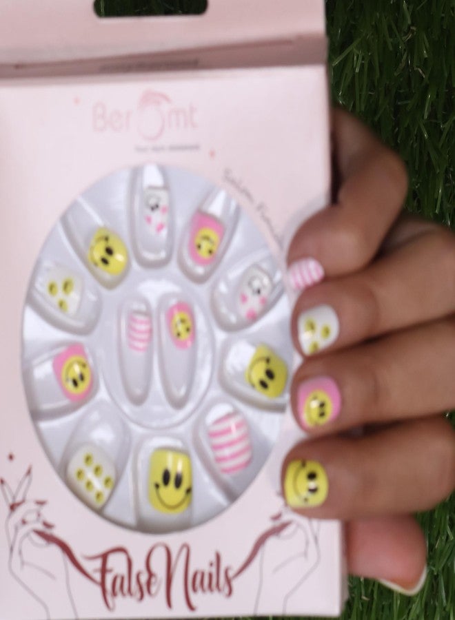 Beromt Press On Nails Beautiful Printed Multicolor Nails For Children With Printed Design - BFN39KN - Image 3