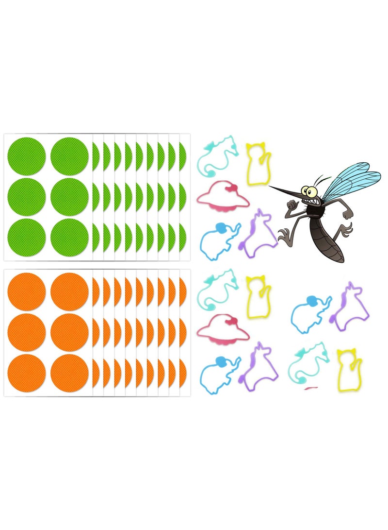 Sweet seven 120 قطعة لاصقات طرد البعوض و30 حزمة أساور - ملصقات طاردة طبيعية للأطفال والبالغين - مثالية للتخييم في الهواء الطلق، السفر، الصيد - Image 1