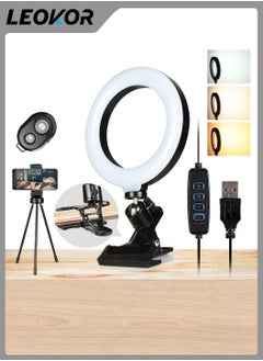 LEOKOR 6" Led Ring Fill Light Set,Strong Clamp and Desktop Bracket Video Light,Suitable for Computer Video Conference and Live Broadcast  - Image 1