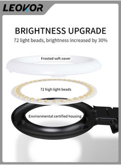 LEOKOR 6" Led Ring Fill Light Set,Strong Clamp and Desktop Bracket Video Light,Suitable for Computer Video Conference and Live Broadcast  - Image 4