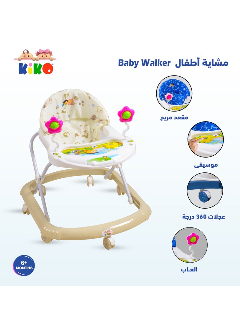 Kiko Baby Walker With Toys - Beige - Image 2