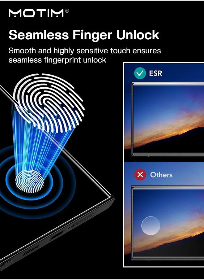 Motim 2 Set Samsung Galaxy S24 Ultra Screen Protector with Easy Install Tray, HD Clear Protective Tempered Glass Film, Support Fingerprint ID, MLT Grade Protection, Ultra Tough Scratch Resistant Bubble Free Accessory  - Image 4