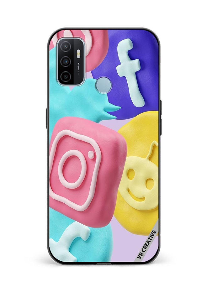 VR CREATIVE Protective Case Cover For Oppo A53 Icon Design Multicolour - Image 1