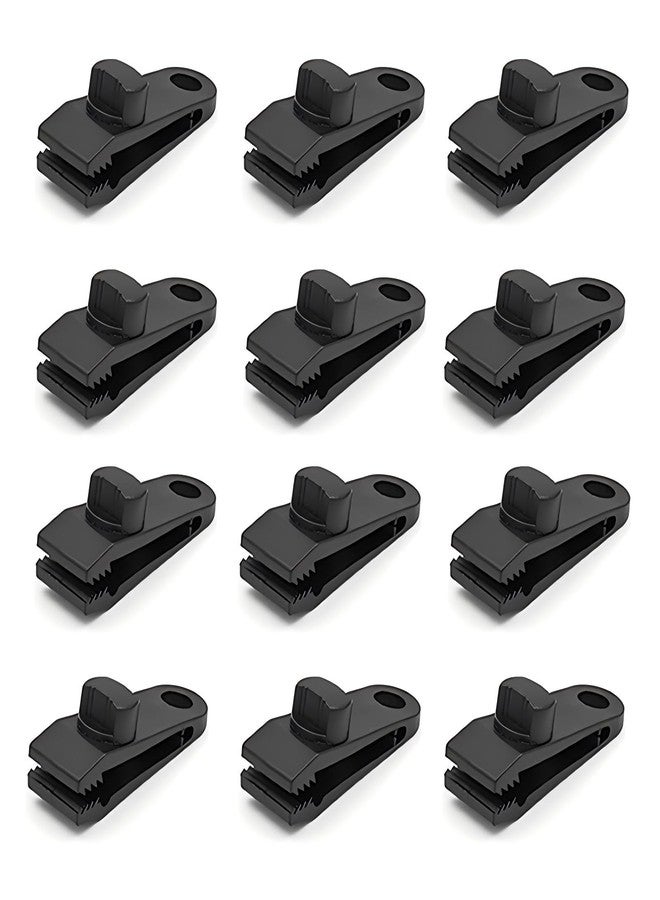 Langaelex 12pcs Heavy Duty Tarp Clips with Lock Grip - Windproof Tent Clamps for Camping, Canopies, Pool Covers, Reusable Multi-Purpose Clips - Image 1
