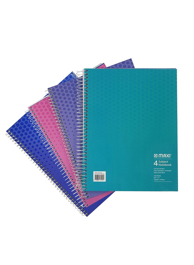 Maxi 6-Piece 4-Subject Notebook 160 Sheets Multicolour - Image 2