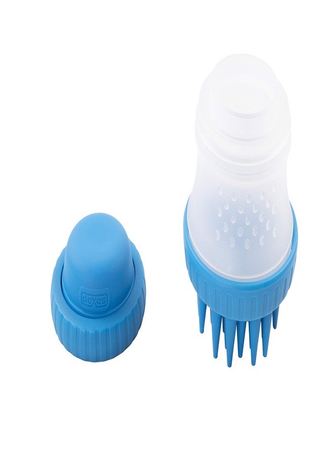 Dexas ScrubBuster Silicone Dog Washing Brush with Built-in Shampoo Reservoir, Pro Blue - Image 2